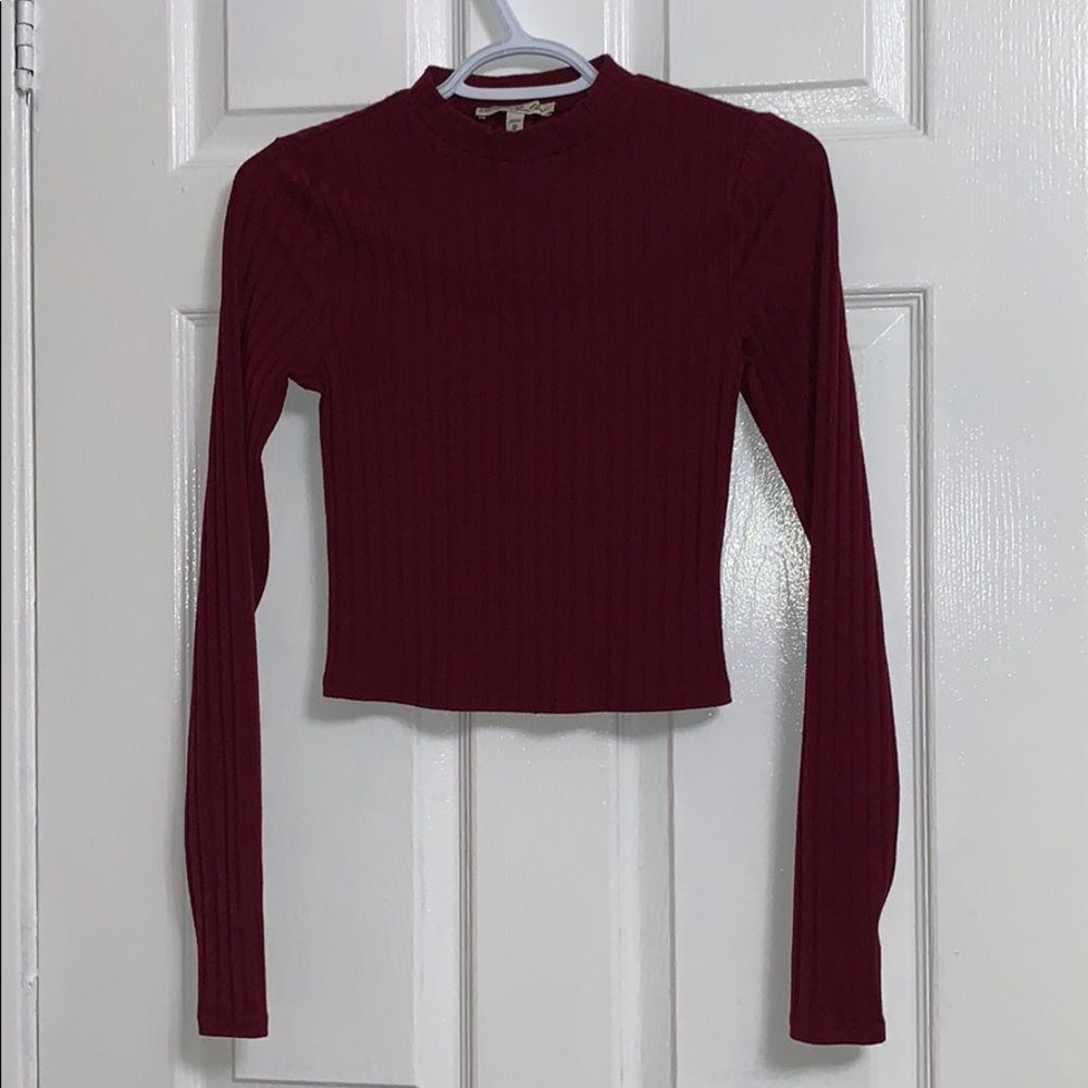 Burgundy Long Sleeve Top